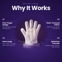 Why it works: five-finger design, pearl-textured fabric, extra large 10.2 x 9.2 in, botanical formula