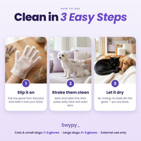 How to use Swypy glove wipes in 3 steps